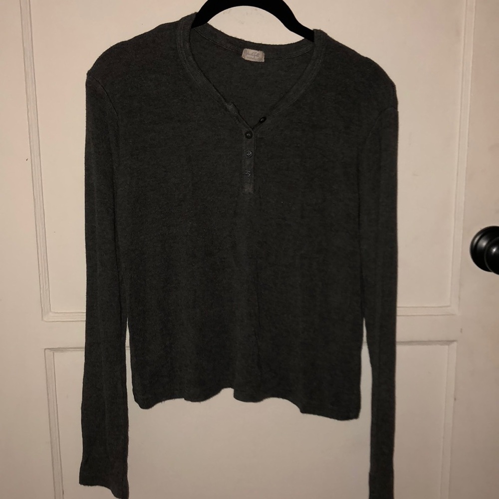 Brandy Melville Dark Grey Long Sleeve Shirt